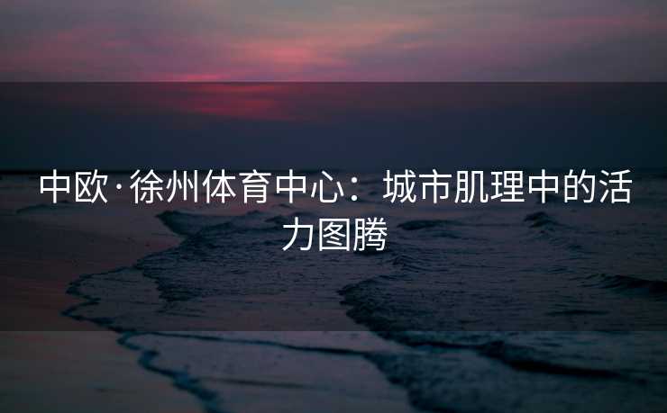 中欧·徐州体育中心：城市肌理中的活力图腾